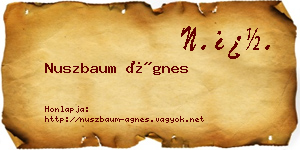 Nuszbaum Ágnes névjegykártya